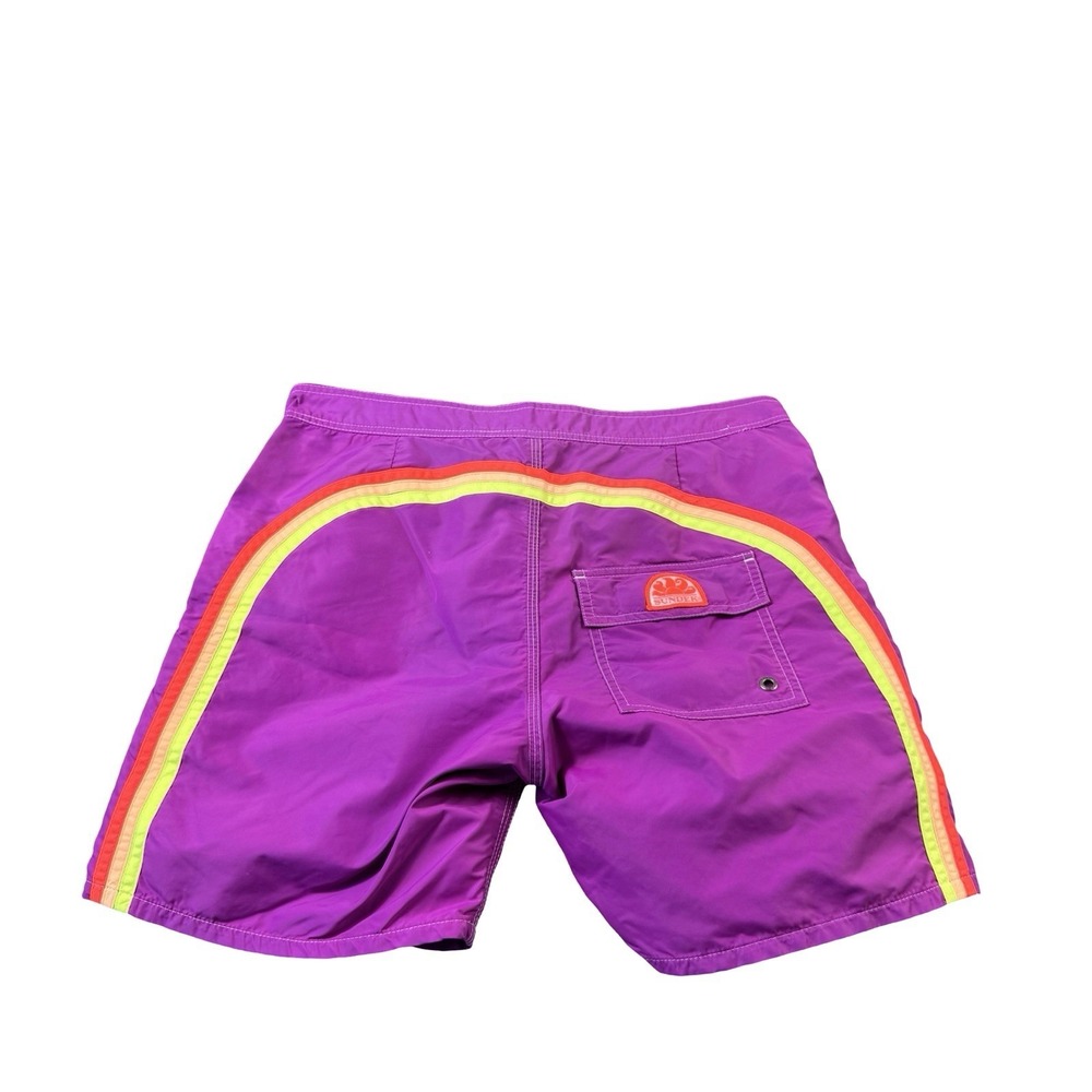 Sundek VTG Nylon Mesh Lined Purple Arch Men's Swimtrunk Size 31